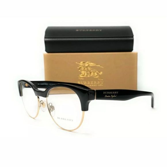 Burberry Women's Back and Gold Round Eyeglasses!